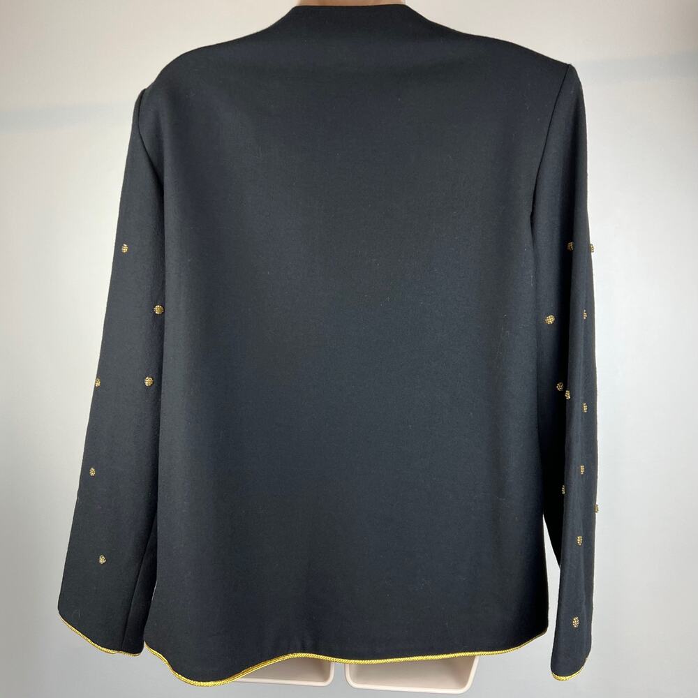 Jenna Woman Wool Cardigan Size 14 Embroidered Embellished Zips - Picture 4 of 10